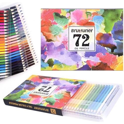 Brutfuner 72 Professional Oil Colored Pencils Set Wooden Pencil for Art School Drawing Sketch Art Supplies