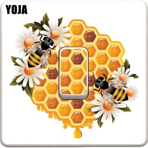 YOJA Wall Sticker Sweet Honey And Bees PVC Colored Switch Living Room Decor 12ss0065