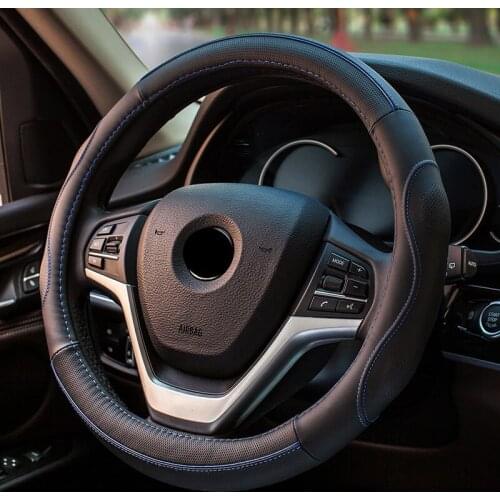 2018 NEW Genuine Leather Steering Wheel Covers For BMW CRV Audi Ford Volkswagen Peugeot Kia Toyota Honda Interior Accessories