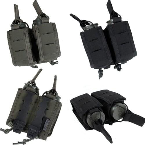 New Tactical MOLLE Quick Release Tape Accessory Bag 40mm Double Bag TMC3361BK DE
