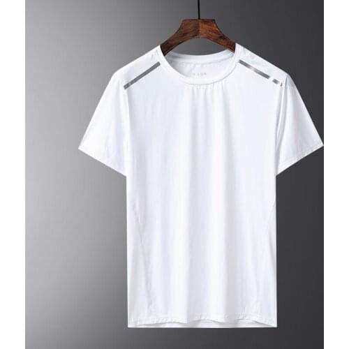 New Korean Youth Boys M-8Xl Short Sleeve T-Shirt MenS Summer Thin Ice Sweat Wicking Quick Drying Oversize Loose Sports Top