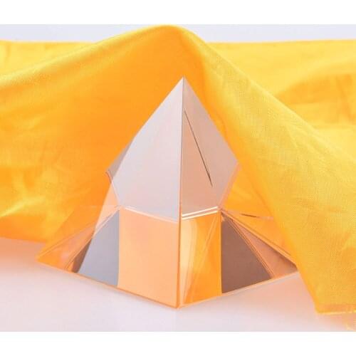 70mm Egypt Egyptian Crystal Pyramid Paperweight in Gift BOX Energy Healing Feng Shui with Free Crystal Wipes Home Decor