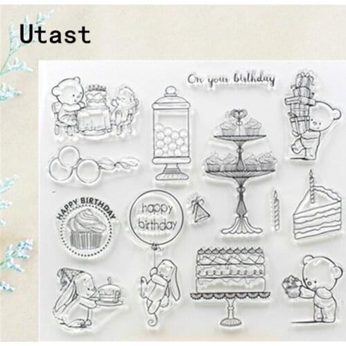 Birthday Party Clear Silicone Stamps /Transparent Rubber Stamp for DIY Scrapbooking /Photo Album Decorative Craft Making
