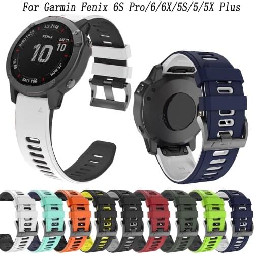 20 22 26MM Quick fit Watch Band Strap for Garmin Fenix 6X Pro Watch Silicone Easyfit Wrist Band For Fenix 6S 6Pro 5S Watch Strap