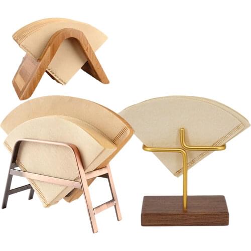 Hand Drip Coffee Filter Paper Holder V60 Filter Paper Rack Metal Iron Coffee Filter Dispenser Container Coffee Accessories