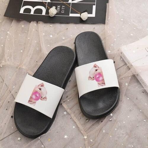 Kawaii animal Cartoon Graphic Print Girls Slippers For Indoor And Outdoor Wear At Home Summer Lady slides sandals women slippers