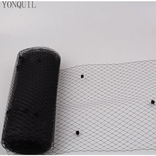 Black 5 Yards Per Lot Birdcage Veil With Dot 25CM Width Russian Veiling Netting Wedding Dot Veils Material DIY Hair Accessories