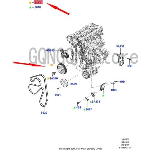 CAR crankshaft pulley For dMo nd eoE dge Exp lor er Engine crankshaft pulley Poly V-belt pulley Transition wheel