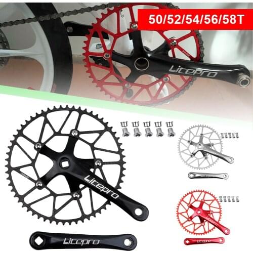 Folding Bike Crankset 170mm Crank Arm 130 BCD 50T 52T 54T 56T 58T Chainring for 9/10/11 Speed with Crank Screw Dropshipping