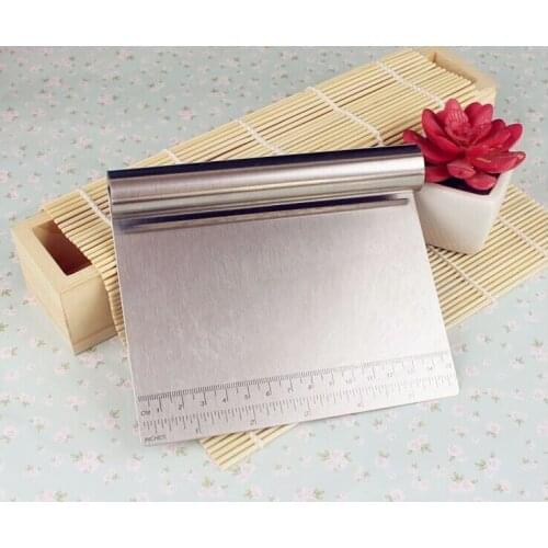 12 pcs Stainless Steel Pizza Dough Scraper Cutter Kitchen Flour Pastry Cake Tool Scale JK23
