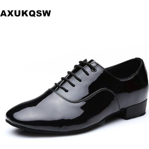 The Latest Modern Mens Ballroom Dance Tango Latin Dance Shoes Soft Bottom 3.5 CM Jazz Shoes Black 2019 Boys Dance Shoes