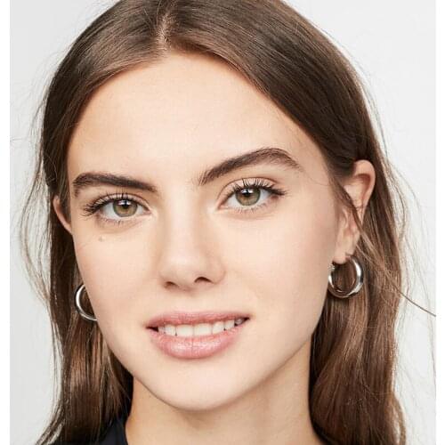 Trendy S925 Sterling Silver Thick Chunky Hoop Earrings Gold Color Circle Women Jewelry Ins Fashion Fine Earrings