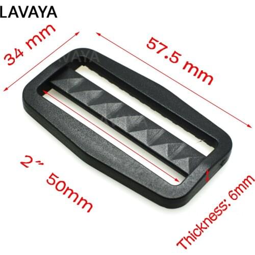 1pcs 2" Plastic Tri-Glide Slider Adjustable Buckle Black for Backpack Straps Webbing Slider For Sewing Accessories