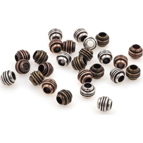 10pcs Brass Retro Oval Spaced Beads, Beaded Charm, DIY Jewelry And Bracelet Necklace Making Supplies 5.7x5MM