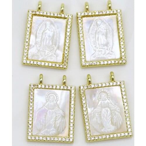 10 Pcs Rectangle White shell Pedant Gold Pendant charms Accessories Jewelry Charms Jewelry pendants for necklace making 51905