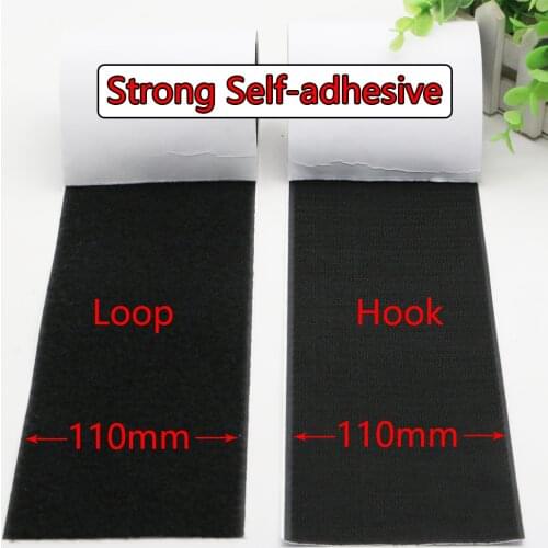 110mm Strong self-adhesive fastener tape hook and loop adhesive velcros tape magic gum strap sticker tape wiht glue for DIY