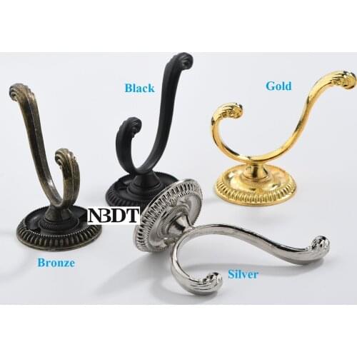 12Pcs Zinc Alloy Rural Antique Coat Hat Towel Robe Single Hook Wall Mount With Screws Gold Bronze Black Silver