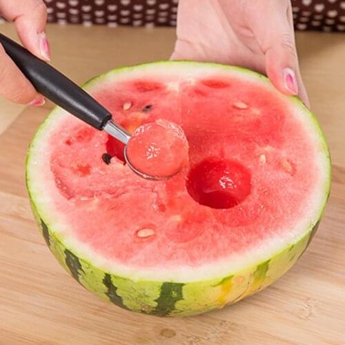 2 In1 Dual-head Stainless Steel Fruit Watermelon Baller Spoon Ice Cream Digger Stacks Scooping Tool Summer Kitchen Accessories