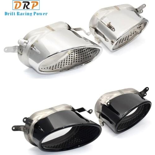 1 set stainless steel exhaust pipe black silver mufflers for Audi A4 A5 A6 A7 RS3 RS4 RS6 RS7 muffler tip tailpipe car exhaust