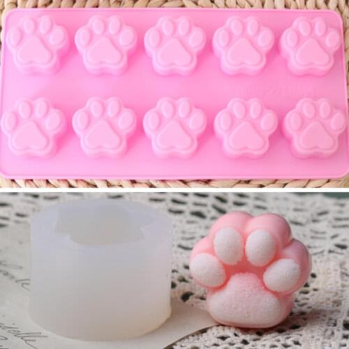 Mould 3D Sugarcraft Mold Cake Fondant Chocolate Cat Dog Paw Decorating Tin Baking Silicone DIY Pudding Cookie Soap
