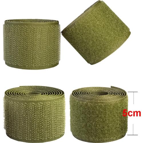 4m*5cm olive nylon velcros fastener tape no adhesive sewing magic loop hook sticker strip clothing stick tape velcroing strap