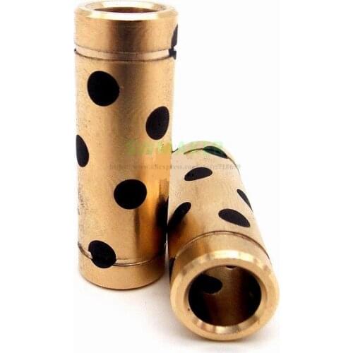 6*12*35mm 8*12*35mm 3D printer copper sleeve graphite self lubricating oil bearing inlaid graphite copper bushing