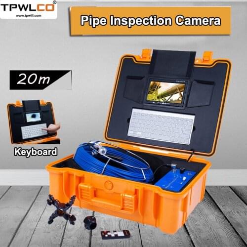 7'' Screen Monitor 12 LED Adjustable HD Pipe Inspection Camera 20M Cable Reel Diameter 25mm Endoscope Camera IP68 Waterproof