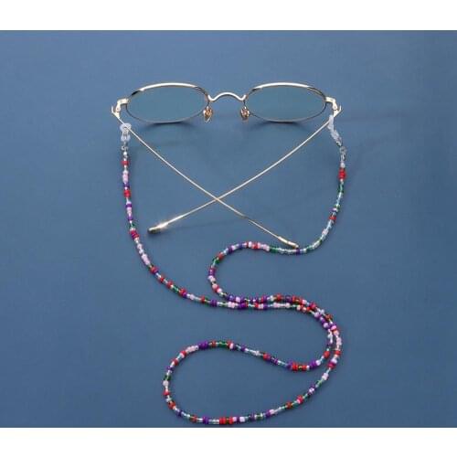 8Colors Eye Glasses String Holder Seed Beaded Eyeglass Holders Mask Strap Necklace Holders Eyeglass Chain Cord for Women Gir