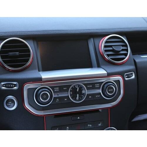 ABS Chrome Below GPS Navigation Screen Panel Cover Trim Stickers 1pc For Land Rover Discovery 4 2012-2016