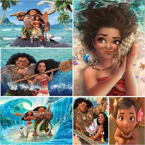 5D DIY Diamond Painting Disney Moana Series Cross Stitch Kits Full Square/Round Diamond Embroidery Mosaic Home Decor Gift