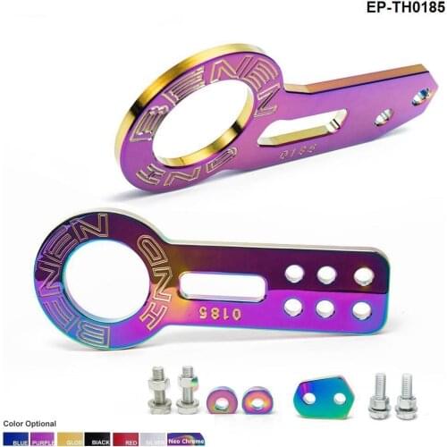 Anodized Universal Front+Rear Tow Hook Billet Aluminum Towing Kit For Jdm Racing EP-TH0185
