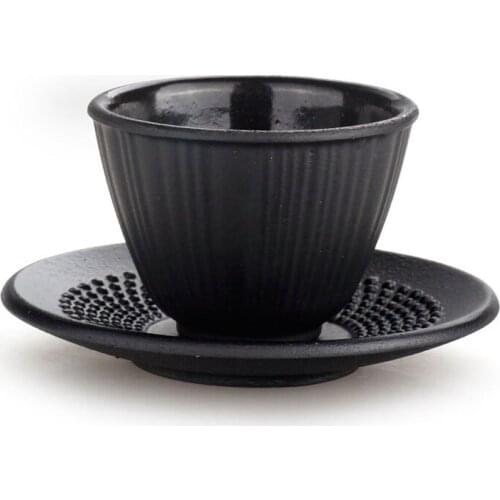 Authentic Japanese Iron Pot Cup with Pad\dish 50ml-70ml