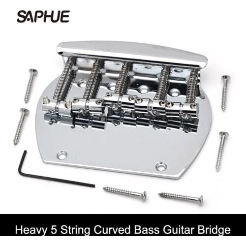 Bass Bridge Heavy 4 String Curved Bass Guitar Bridge For Electric Bass Chrome 1pcs
