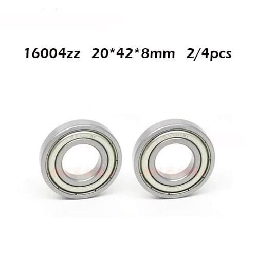 Free shipping 16004zz 2/4PCS 16004ZZ 16004 20x42x8 mm deep groove ball bearing 16004z