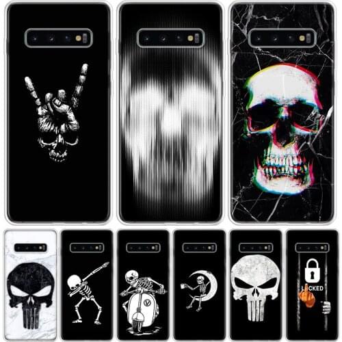 Horror Skull Marbel Spooky Cover Phone Case For Samsung Galaxy S10 S20 Ultra Note 10 9 8 S9 S8 J4 J6 J8 + Lite Plus Pro S7 Coque