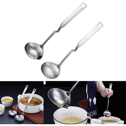 Long Handle Oil Soup Separate Spoon Home Strainer Cooking Colander Kitchen Scoop Stainless Steel Dinner Kitchen Cooking Gadgets