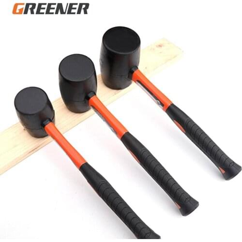 GREENER Rubber Hammer Mallet Heavy 450G 680G 900G Tile Decoration Small Mounting Hammer Plastic Knocking Hammer Hand Tools