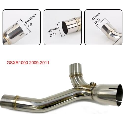 GSXR 1000 K9 2009 2010 2011 Slip-on Motorbike exhaust muffler middle link pipe Y pipe for Suzuki GSXR1000 k9 2009 2010 2011