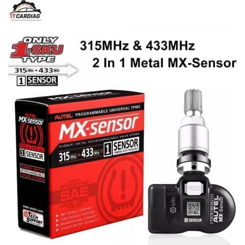 Autel TPMS Sensor MX-Sensor 2 in 1 Tire Repair Tools TPMS Sensor Support Programing With TS501 TS508 Equal 433 MHZ+315MHZ