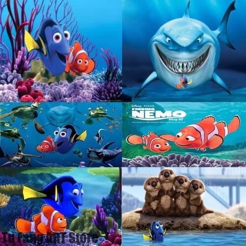 Canvas Painting Disney Cartoon "Finding Nemo" Clownfish Wall Art Posters and Prints Room Decor Pictures Kids Home Decoration