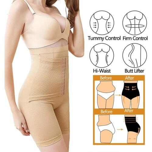 Womens High Waist Tummy Control Body Shaper Slimming Pants Waist Trainer Shaper Summer Workout Shaperwear Adjustable Belt Fajas