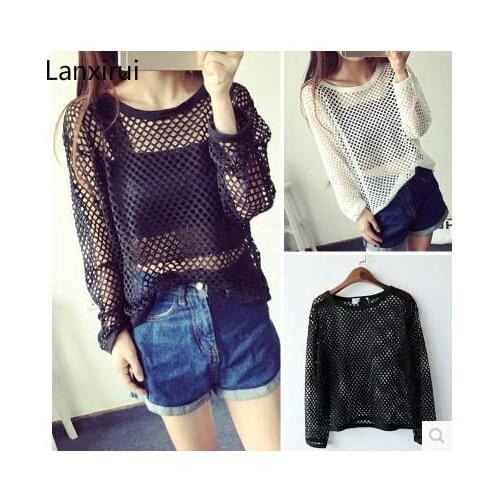 Fashion Designer Sexy Women T Shirt Designer Shirts Ladies Shirt See Trough Tees Tshirt Clothing Color Black