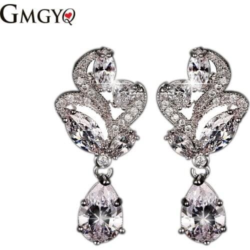 GMGYQ Aretes De Mujer Modernos Cubic Zirconia Stud Earings Fashion Jewelry 2018 Voor Vrouwen Rose Gold Gifts