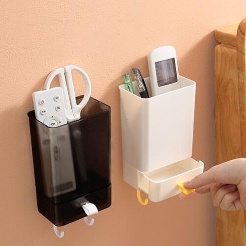 2 Tiers Wall Storage Box Office Accessories Pencil Box Remote Control Holder Case Cosmetics Organizer Bin Jewelry Brush Storage