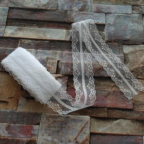 Wholesale 10 Yards 35 MM Width White Bilateral Lace Ribbon For Sewing Decoration DIY jewelry Clothing Accessories