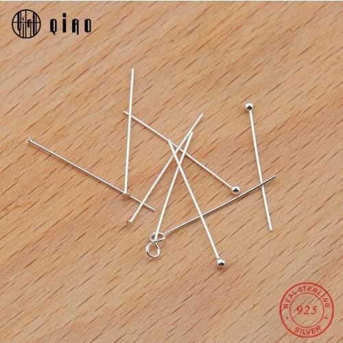 Wholesale 25mm 925 sterling Silver Ball Head Pins Eye Head Pins,Flat Head Pins for Earring making Jewelry fingdings 20pcs/pack