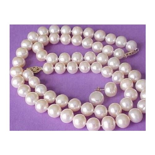 Free shipping Noble jewelry set of 9-10mm south sea round white pearl necklace 18"&bracelet &earring