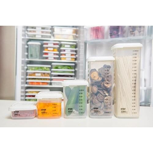 1PC 5 Volumes PP Plastic Sealed Cans Kitchen Storage Box Transparent Food Canister Keep Fresh New Clear Container Jar XB 101