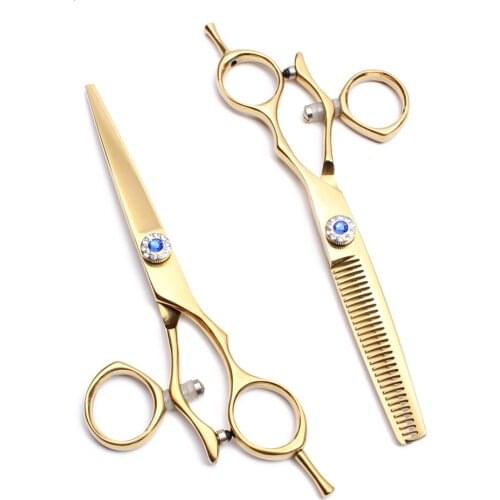 C9019 6" Japan Steel 440C Swivel Handle Professional BarberS Scissors Cutting Shears Thinning Scissors Human Hair Scissors