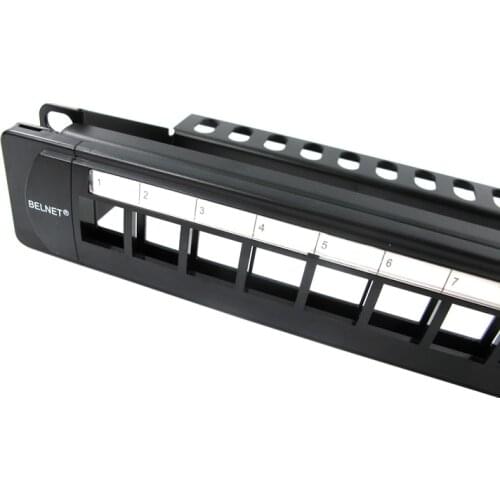BELNET UTP 24 Port RJ45 Blank Patch Panel 1U 19'' Inch all-metal Rack Mount cat5e cat6 cat7 Network Ethernet cablekeystone jack